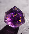URWizards Dnd Amethyst Gemstone Engraved Dice Set - Urwizards