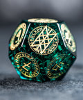 URWizards Dnd Engraved Blast Emerald Glass Dice Set Nordic Style - Urwizards