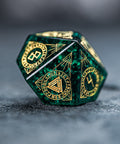 URWizards Dnd Engraved Blast Emerald Glass Dice Set Nordic Style - Urwizards