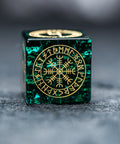 URWizards Dnd Engraved Blast Emerald Glass Dice Set Nordic Style - Urwizards