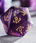 URWizards Dnd Amethyst Gemstone Engraved Dice Set Dagger Rogue Style - Urwizards