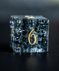 URWizards D&D Blast Dark Glass Engraved Dice Set YEET & F*CK Gold - Urwizards