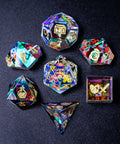 URWizards D&D Dichroic Prism Glass Engraved Dice Set Pixel Art RPG - Urwizards
