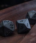 URWizards Dnd Obsidian/Opalite Gemstone Raised Dice Set Dragon Style - Urwizards