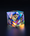 URWizards D&D Dichroic Prism Glass Engraved Dice Set Pixel Art RPG - Urwizards