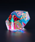 URWizards D&D Dichroic Prism Glass Engraved Dice Set Pixel Art RPG - Urwizards