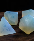 URWizards Dnd Obsidian/Opalite Gemstone Raised Dice Set Dragon Style - Urwizards