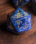 URWizards Dnd Lapis Lazuli Gemstone Engraved Dice Set Dagger Rogue Style - Urwizards
