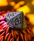 URWizards Dnd Obsidian Gemstone Raised Dice Set Royal Crown Style - Urwizards