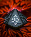 URWizards Dnd Obsidian Gemstone Raised Dice Set Royal Crown Style - Urwizards