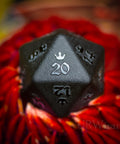 URWizards Dnd Obsidian Gemstone Raised Dice Set Royal Crown Style - Urwizards