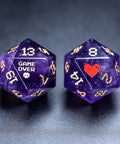 URWizards D&D Amethyst Engraved Dice Set Pixel Art RPG - Urwizards