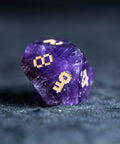 URWizards D&D Amethyst Engraved Dice Set Pixel Art RPG - Urwizards