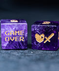 URWizards D&D Amethyst Engraved Dice Set Pixel Art RPG - Urwizards