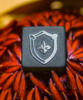 URWizards Dnd Obsidian Gemstone Raised Dice Set Royal Crown Style - Urwizards