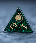 URWizards D&D Blast Emerald Glass Engraved Dice Set Pixel Art RPG - Urwizards