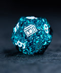 URWizards D&D Ice Glitter Resin Engraved Dice Set Pixel Art RPG - Urwizards