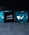 URWizards D&D Ice Glitter Resin Engraved Dice Set Pixel Art RPG - Urwizards