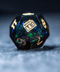 URWizards D&D Dark Glitter Resin Engraved Dice Set Pixel Art RPG - Urwizards