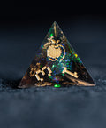 URWizards D&D Dark Glitter Resin Engraved Dice Set Pixel Art RPG - Urwizards