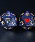 URWizards D&D Blue Sandstone Engraved Dice Set Pixel Art RPG - Urwizards