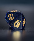 URWizards D&D Blue Sandstone Engraved Dice Set Pixel Art RPG - Urwizards