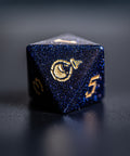 URWizards D&D Blue Sandstone Engraved Dice Set Pixel Art RPG - Urwizards