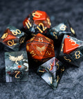URWizards D&D Bloodstone Engraved Dice Set Dragon Style - Urwizards