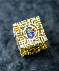URWizards D&D Hollowed Metal Engraved Dice Set Alchemy Core Gold - Urwizards