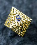 URWizards D&D Hollowed Metal Engraved Dice Set Alchemy Core Gold - Urwizards