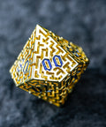 URWizards D&D Hollowed Metal Engraved Dice Set Alchemy Core Gold - Urwizards