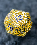 URWizards D&D Hollowed Metal Engraved Dice Set Alchemy Core Gold - Urwizards