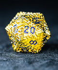 URWizards D&D Hollowed Metal Engraved Dice Set Alchemy Core Gold - Urwizards