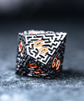 URWizards D&D Hollowed Metal Engraved Dice Set Alchemy Core Black - Urwizards