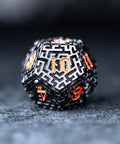 URWizards D&D Hollowed Metal Engraved Dice Set Alchemy Core Black - Urwizards