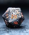 URWizards D&D Hollowed Metal Engraved Dice Set Alchemy Core Black - Urwizards