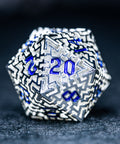 URWizards D&D Hollowed Metal Engraved Dice Set Alchemy Core Silver - Urwizards