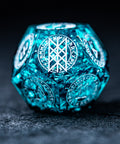 URWizards D&D Resin Ice Glitter Engraved Dice Set Nordic Style - Urwizards