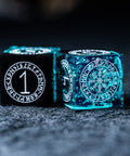 URWizards D&D Resin Ice Glitter Engraved Dice Set Nordic Style - Urwizards