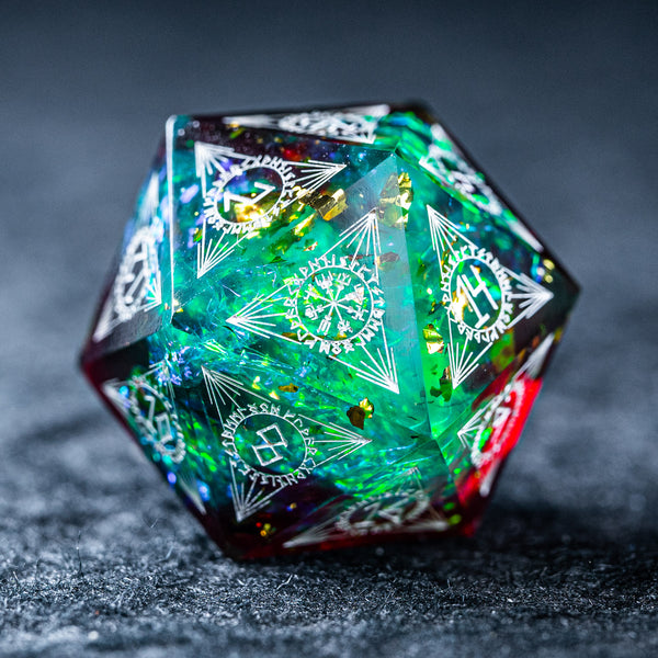 URWizards D&D Toxic Resin Engraved Dice Set Nordic Style - Urwizards
