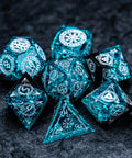 URWizards D&D Resin Ice Glitter Engraved Dice Set Nordic Style - Urwizards