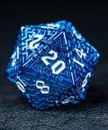URWizards D&D Hollowed Metal Engraved Dice Set Alchemy Core Blue - Urwizards