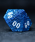 URWizards D&D Hollowed Metal Engraved Dice Set Alchemy Core Blue - Urwizards