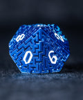 URWizards D&D Hollowed Metal Engraved Dice Set Alchemy Core Blue - Urwizards