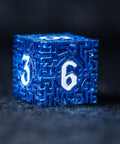 URWizards D&D Hollowed Metal Engraved Dice Set Alchemy Core Blue - Urwizards