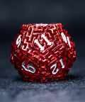 URWizards D&D Hollowed Metal Engraved Dice Set Alchemy Core Red - Urwizards