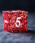 URWizards D&D Hollowed Metal Engraved Dice Set Alchemy Core Red - Urwizards