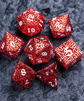 URWizards D&D Hollowed Metal Engraved Dice Set Alchemy Core Red - Urwizards