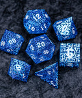 URWizards D&D Hollowed Metal Engraved Dice Set Alchemy Core Blue - Urwizards