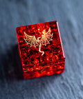 URWizards D&D Blast Red Glass Engraved Dice Set Dragon Style - Urwizards